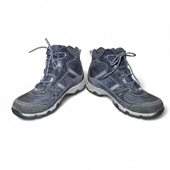 L.L.Bean VertiGrip Men’s Mid Hiking Boots Blue/Gray Size 12 W Wide Lace Up - Picture 1 of 7